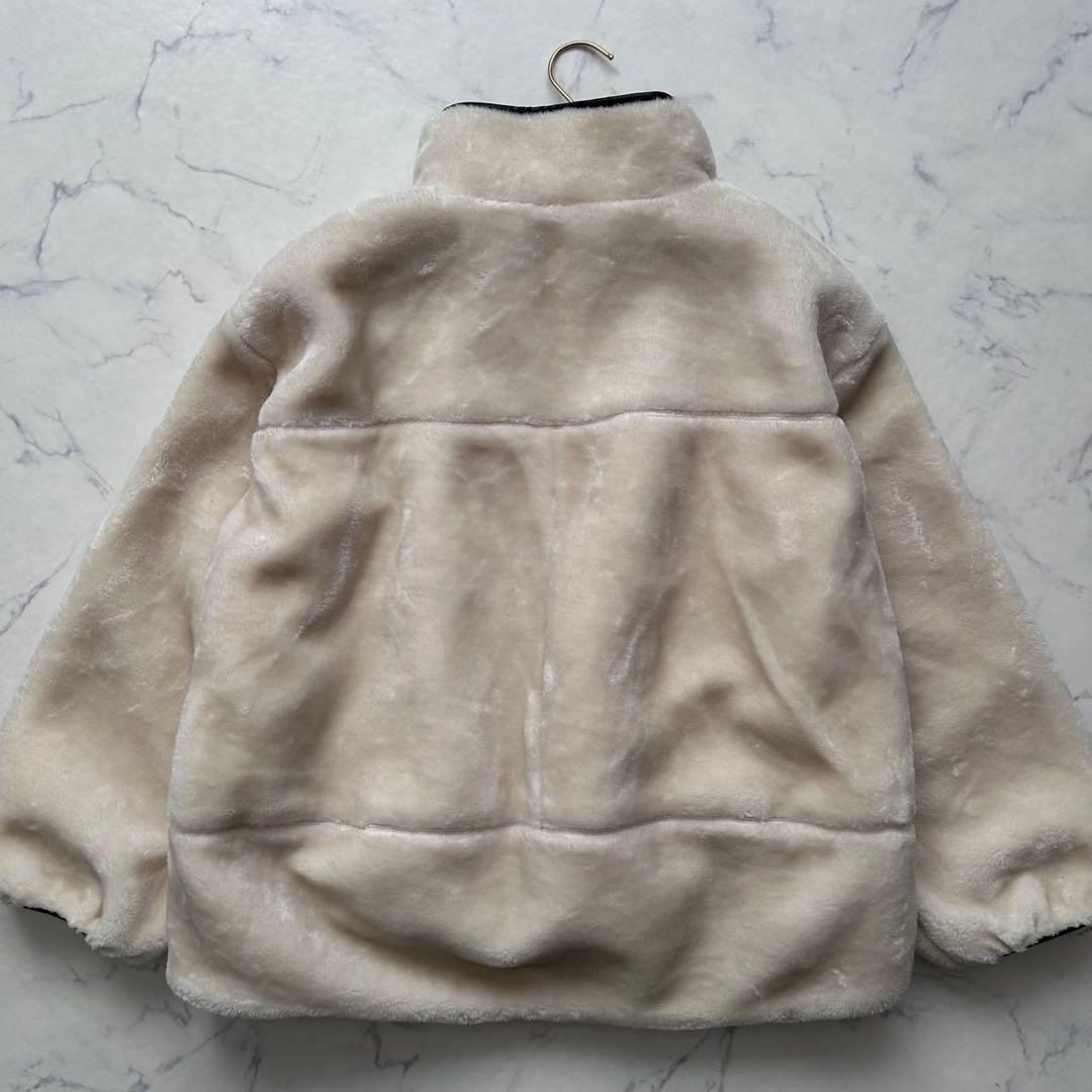 SHIPS WEB限定 高密度 ブライト ボア スタンドコート ホワイト