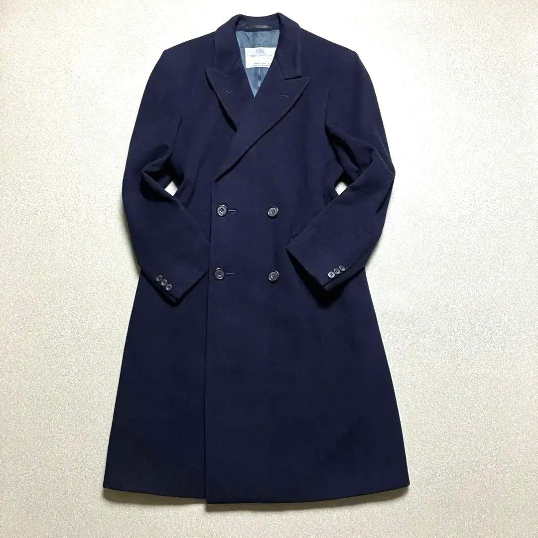 【英国製✨ピュアラムウール】アクアスキュータム ダブルチェスターコート Lサイズ