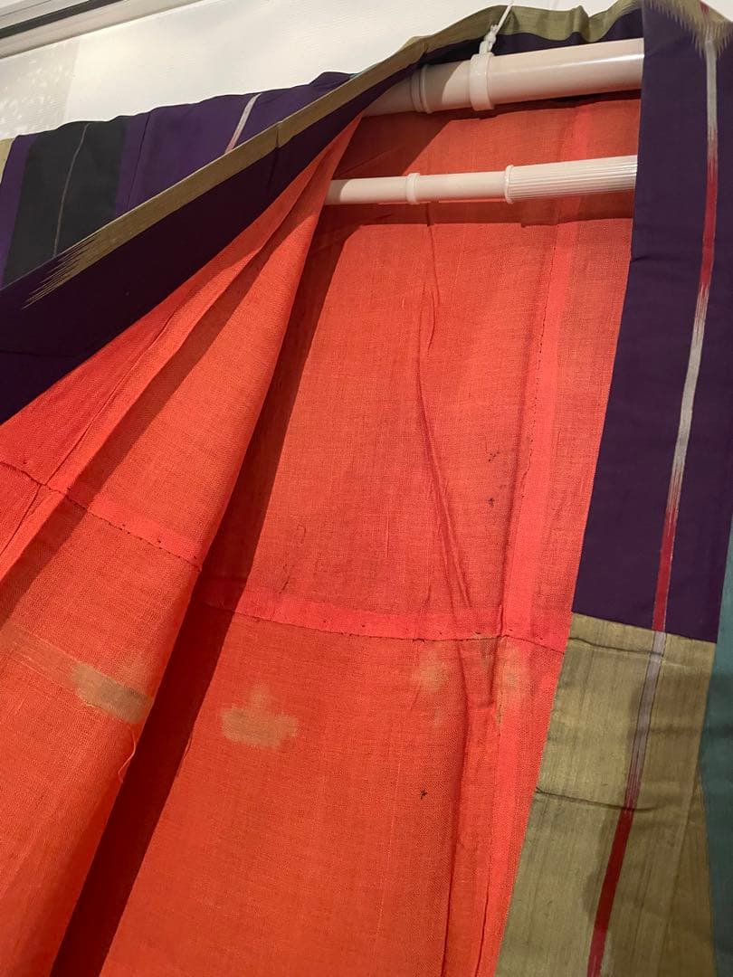 【銘仙】着物 大正ロマン レトロモダン アンティーク 正絹 矢羽根 146/62