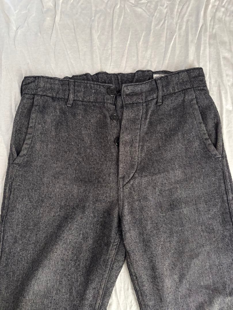 orSlow フレンチワークパンツ グレー ウールヘリンボーン M