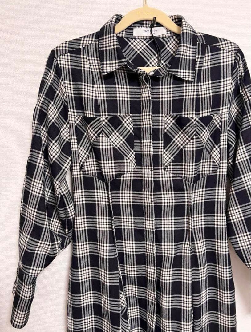 【ゲリラ値下げ中】CheckeredPleats Long ShirtDress
