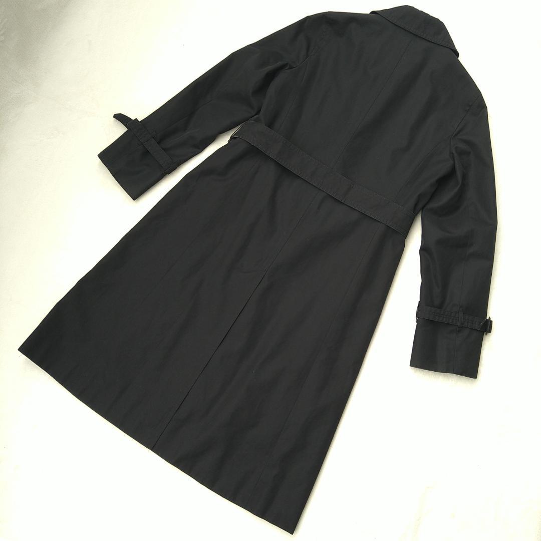 【美品】アクアスキュータム トレンチコート ロング 黒 ライナー付 ベルト付