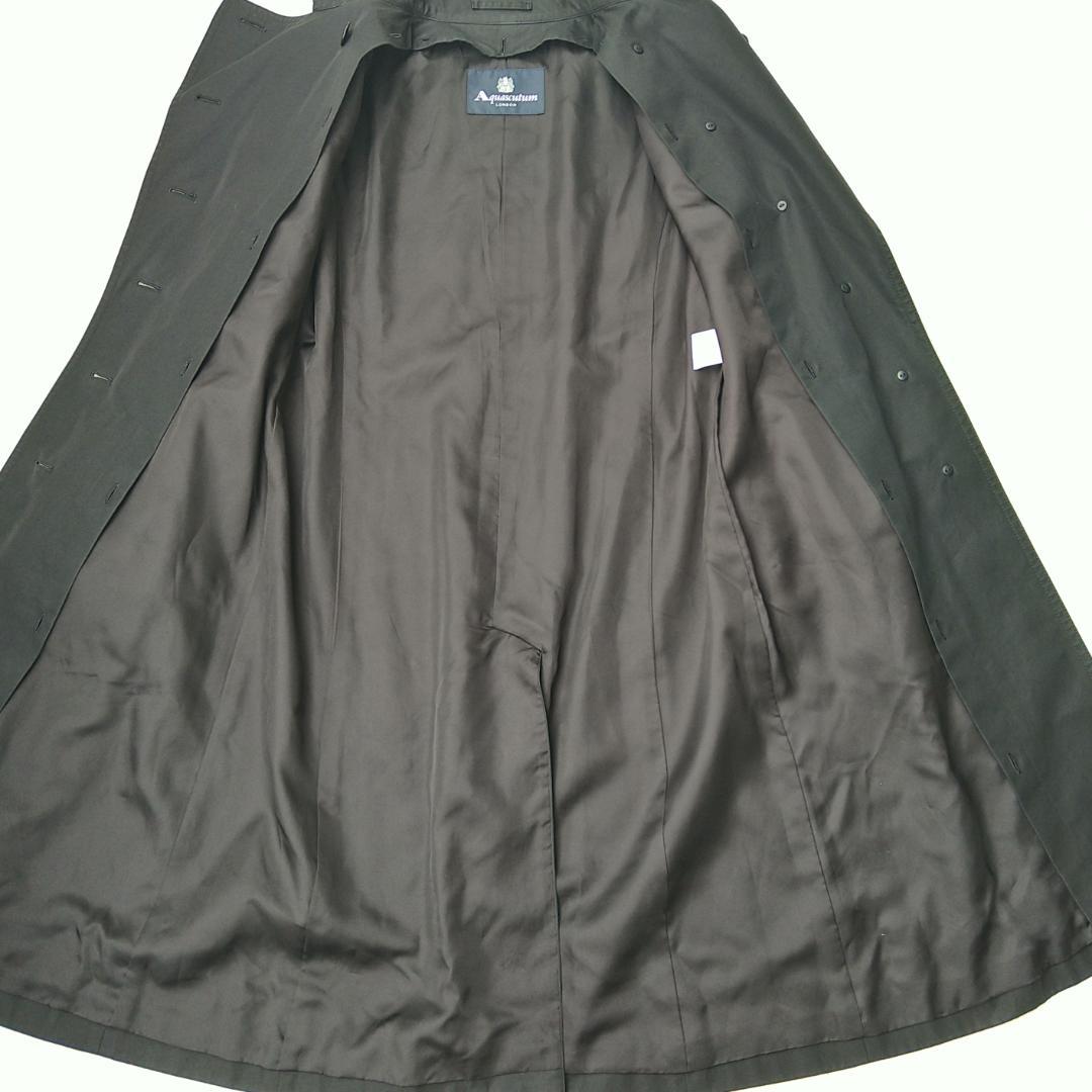 【美品】アクアスキュータム トレンチコート ロング 黒 ライナー付 ベルト付
