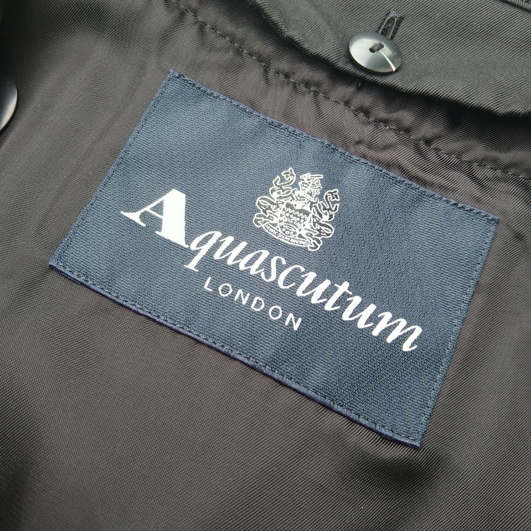 【美品】アクアスキュータム トレンチコート ロング 黒 ライナー付 ベルト付