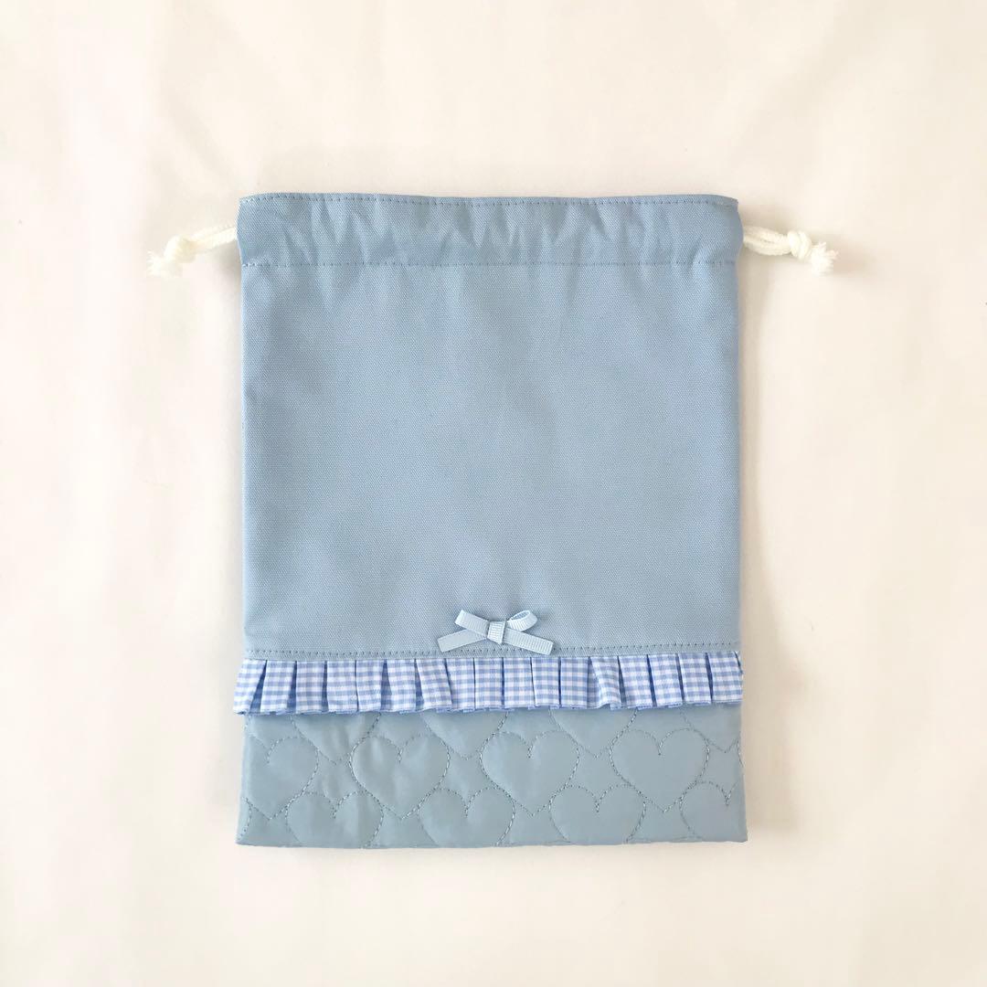 入園入学4点セット　ハートキルティング　ブルー