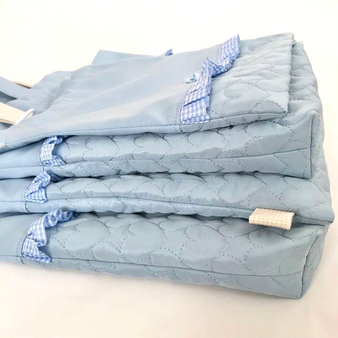 入園入学4点セット　ハートキルティング　ブルー