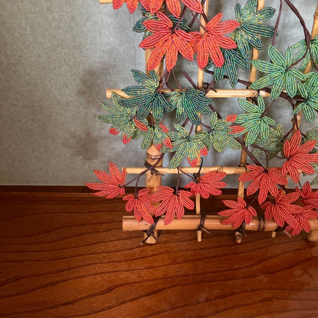 ビーズフラワー　紅葉