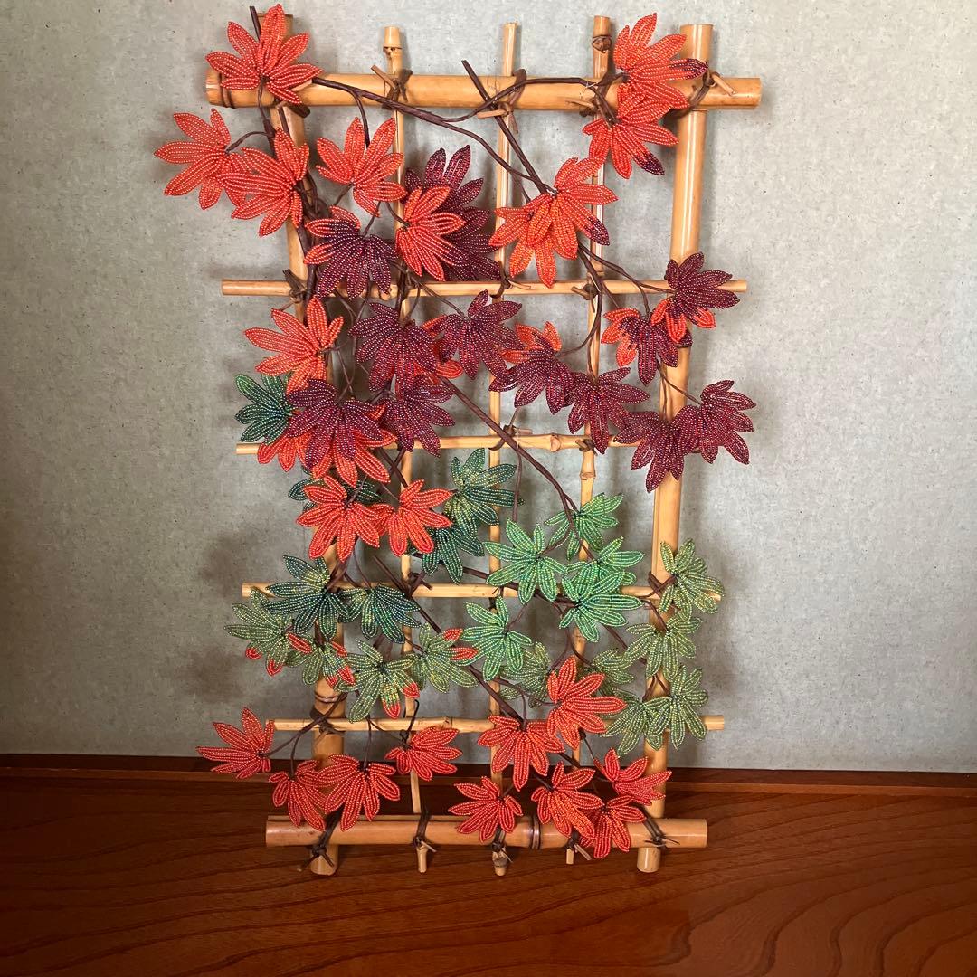 ビーズフラワー　紅葉