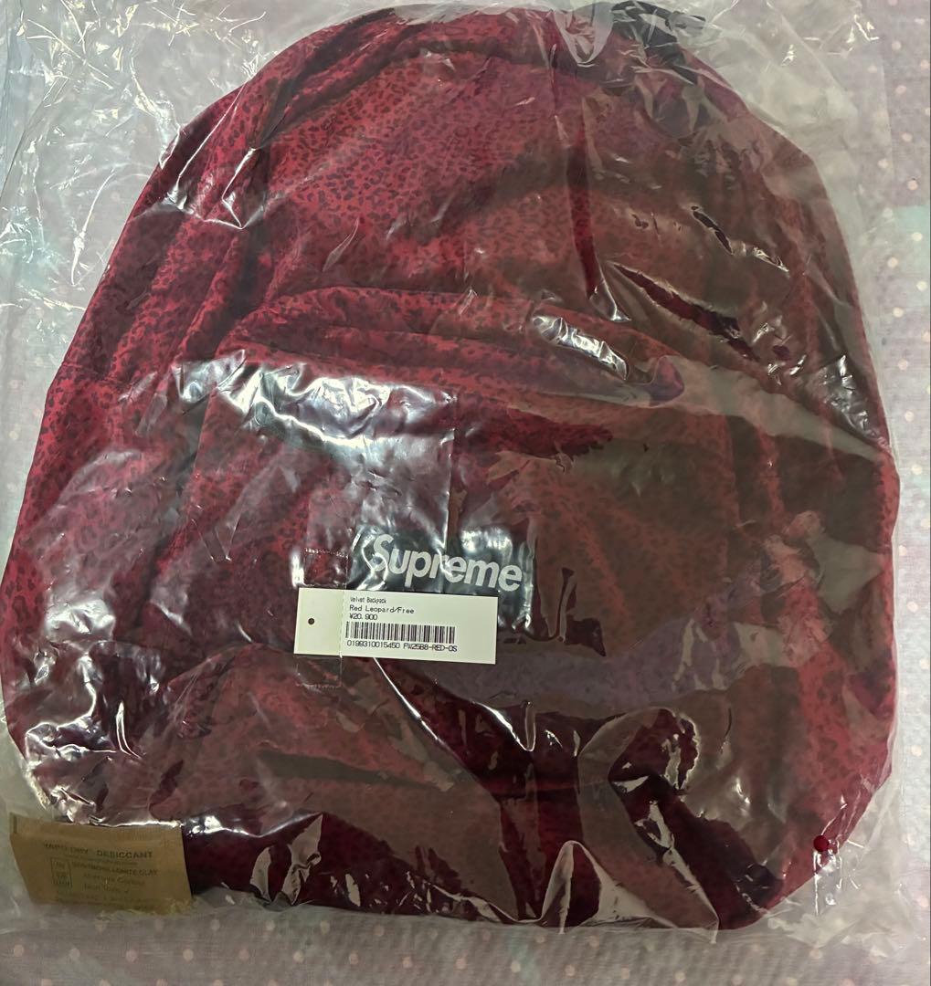 バッグ Supreme Velvet Backpack Red Leopard