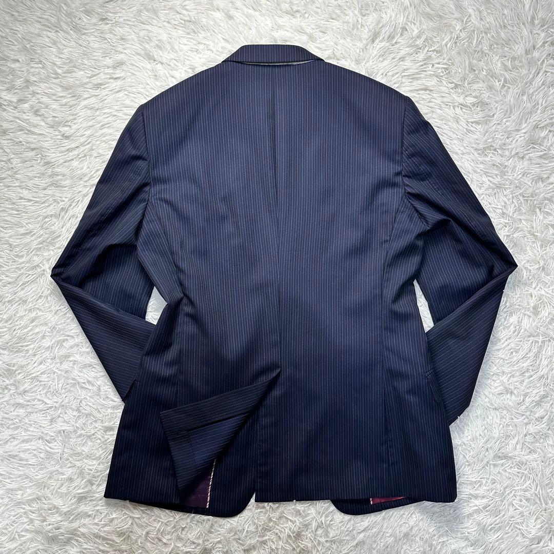 現行 美品 ポールスミス マルチカラー 2トーン ネイビー ストライプ XL