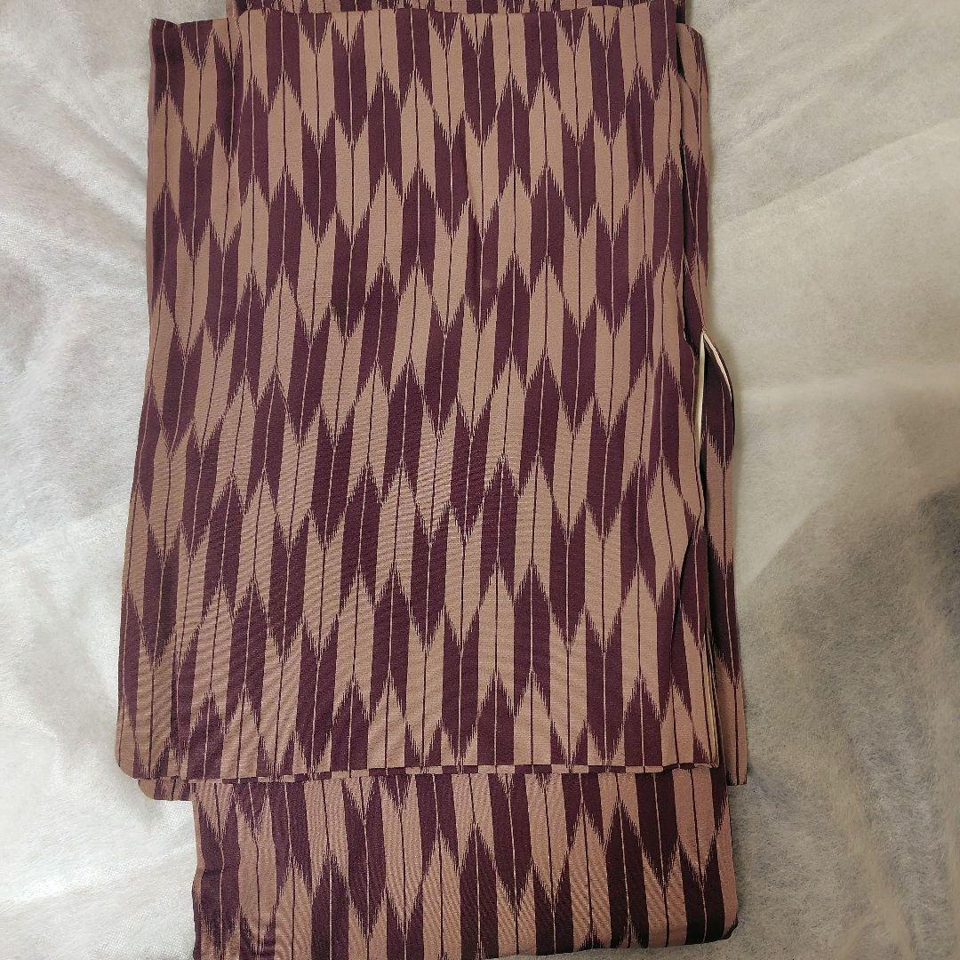 小紋着物　矢羽根　トールサイズ　正絹　スーパー京カード加工済