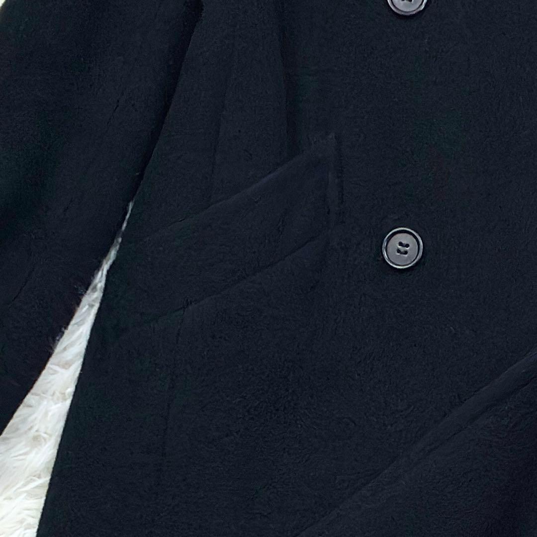 美品　ポールスミス　マキシ丈　ダブルチェスターコート　ウールメルトン　L　黒