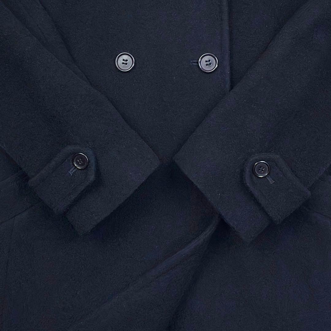 美品　ポールスミス　マキシ丈　ダブルチェスターコート　ウールメルトン　L　黒