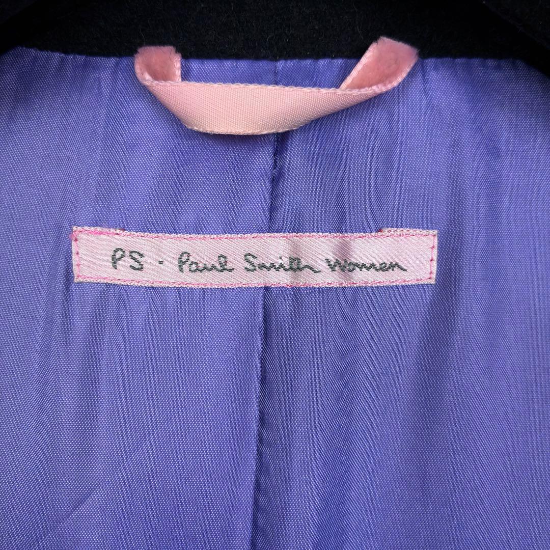 美品　ポールスミス　マキシ丈　ダブルチェスターコート　ウールメルトン　L　黒