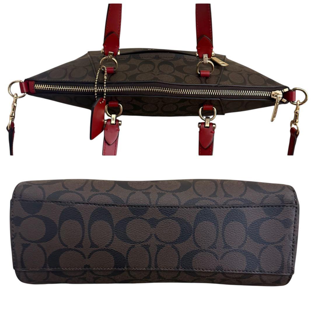 極美品✨コーチ　ショルダーバッグ　2way ブラウン　シグネチャー 79998