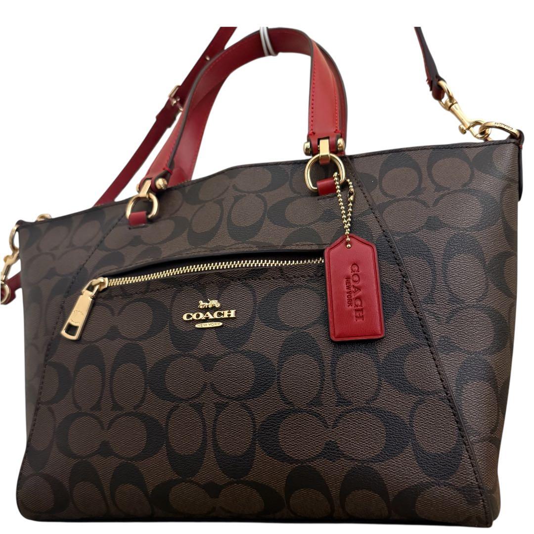 極美品✨コーチ　ショルダーバッグ　2way ブラウン　シグネチャー 79998
