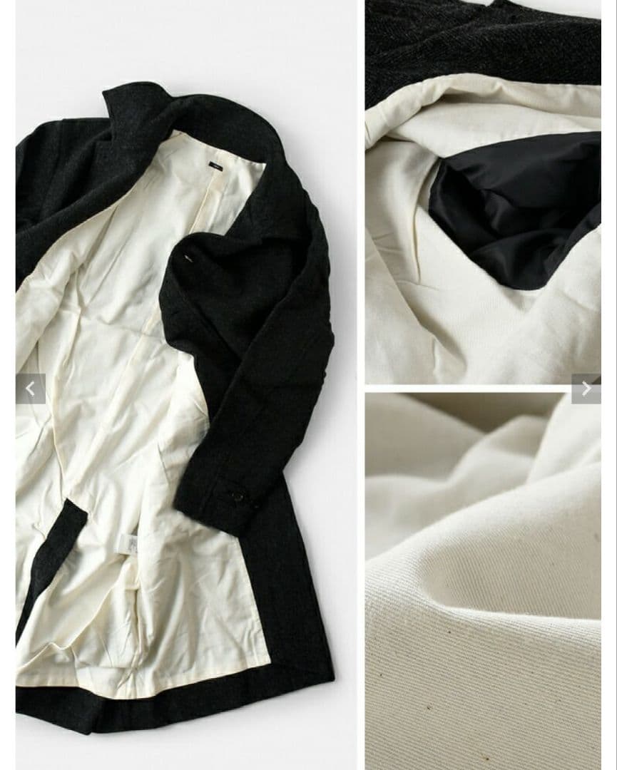 tissu ヘリンボーン　スタンドカラーコート