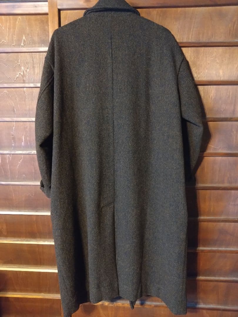 tissu ヘリンボーン　スタンドカラーコート