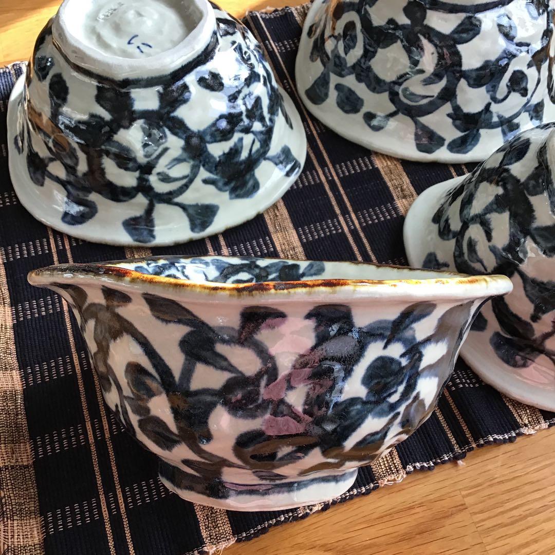 手書きたこ唐草豪快丼 どんぶり 4点セット 美濃焼