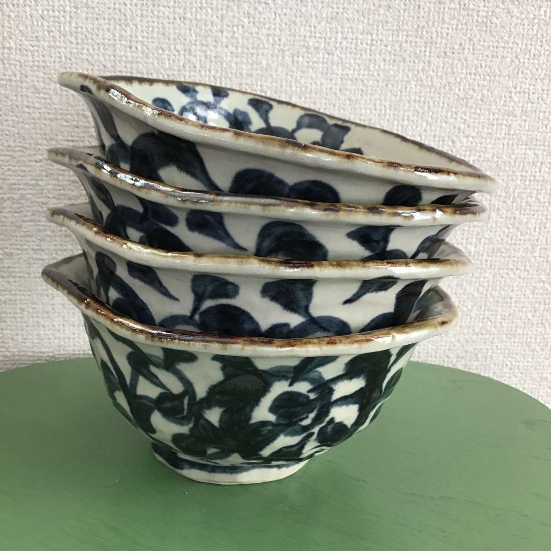 手書きたこ唐草豪快丼 どんぶり 4点セット 美濃焼