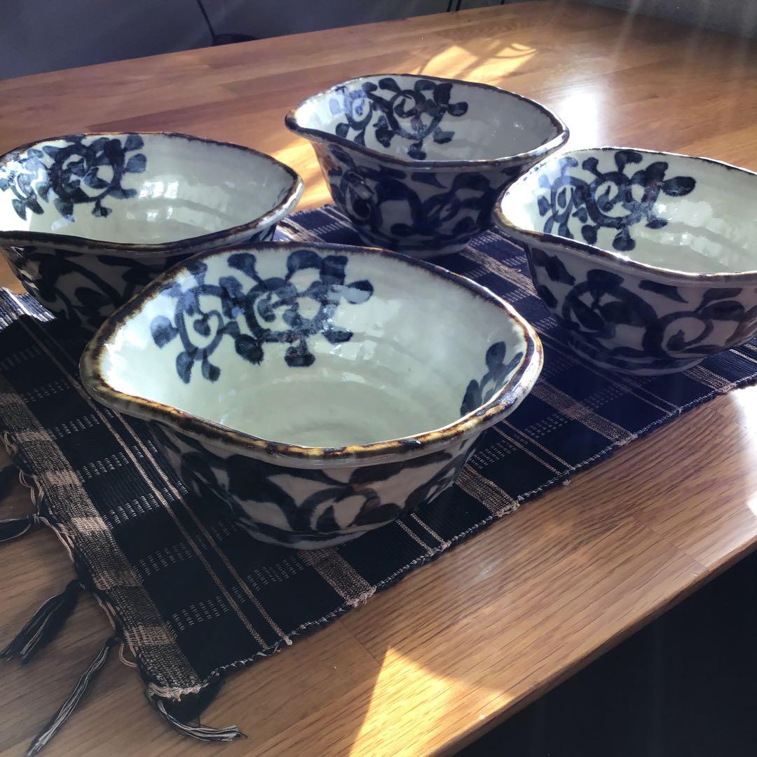 手書きたこ唐草豪快丼 どんぶり 4点セット 美濃焼