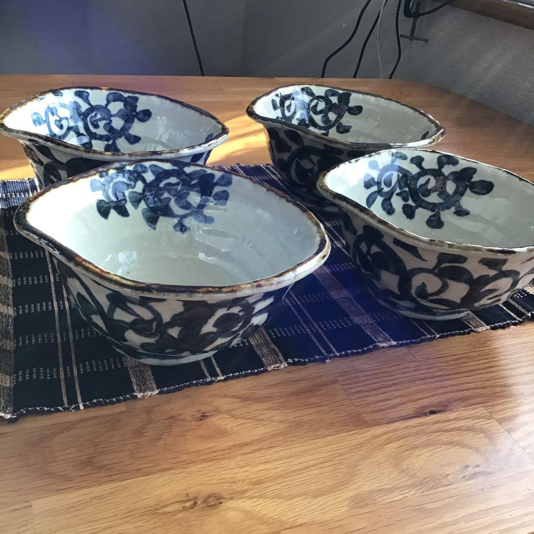 手書きたこ唐草豪快丼 どんぶり 4点セット 美濃焼