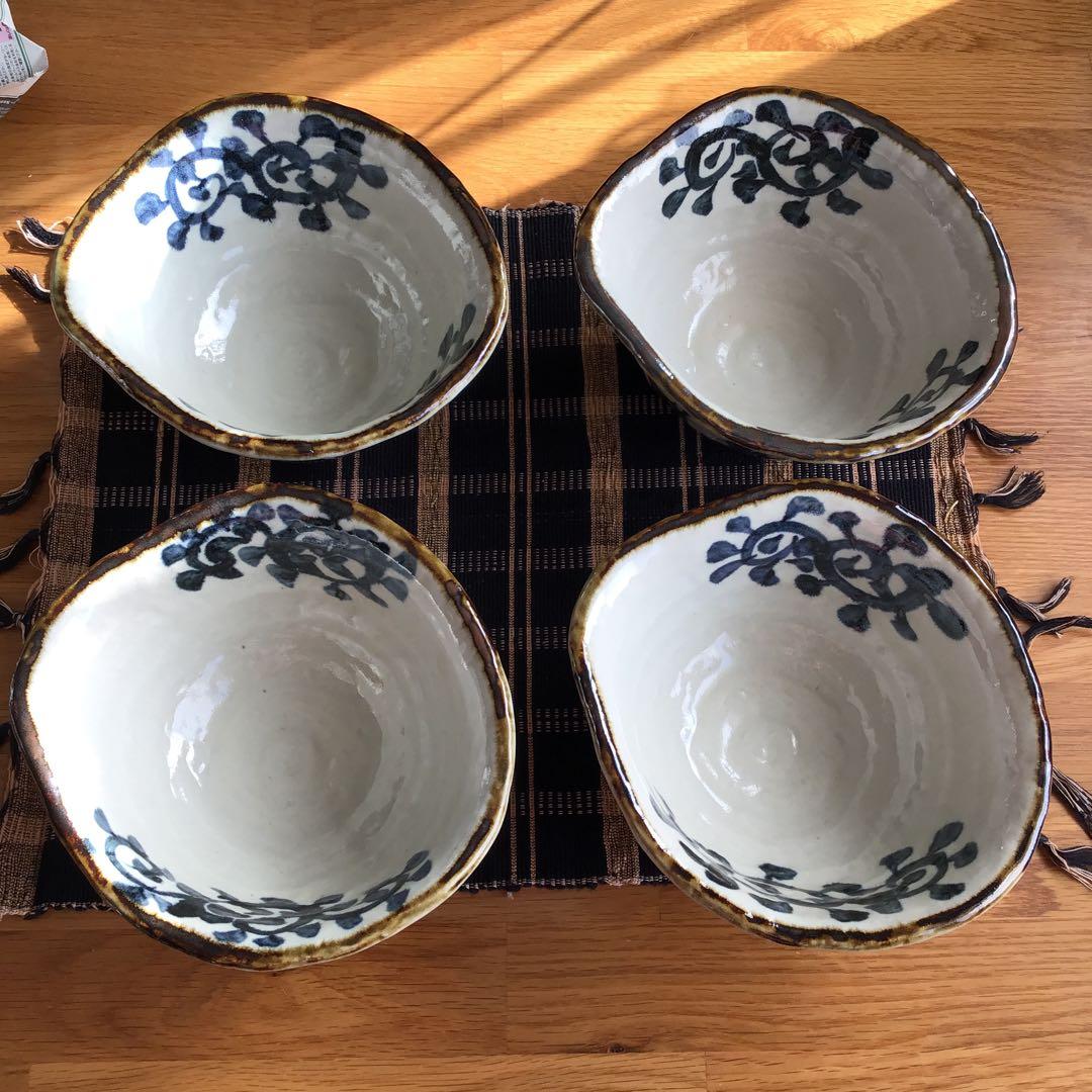 手書きたこ唐草豪快丼 どんぶり 4点セット 美濃焼