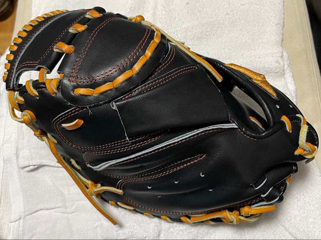 Mizuno 軟式キャッチャーミット 黒/オレンジ