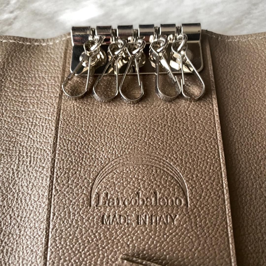 2279 新品【ラルコバレーノ】スマートキーケース 鍵入れ 本革 レザー 黒