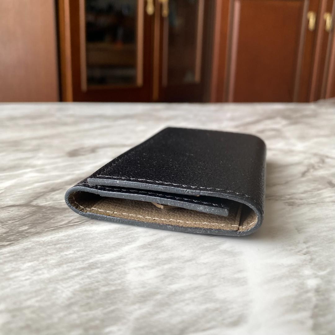 2279 新品【ラルコバレーノ】スマートキーケース 鍵入れ 本革 レザー 黒