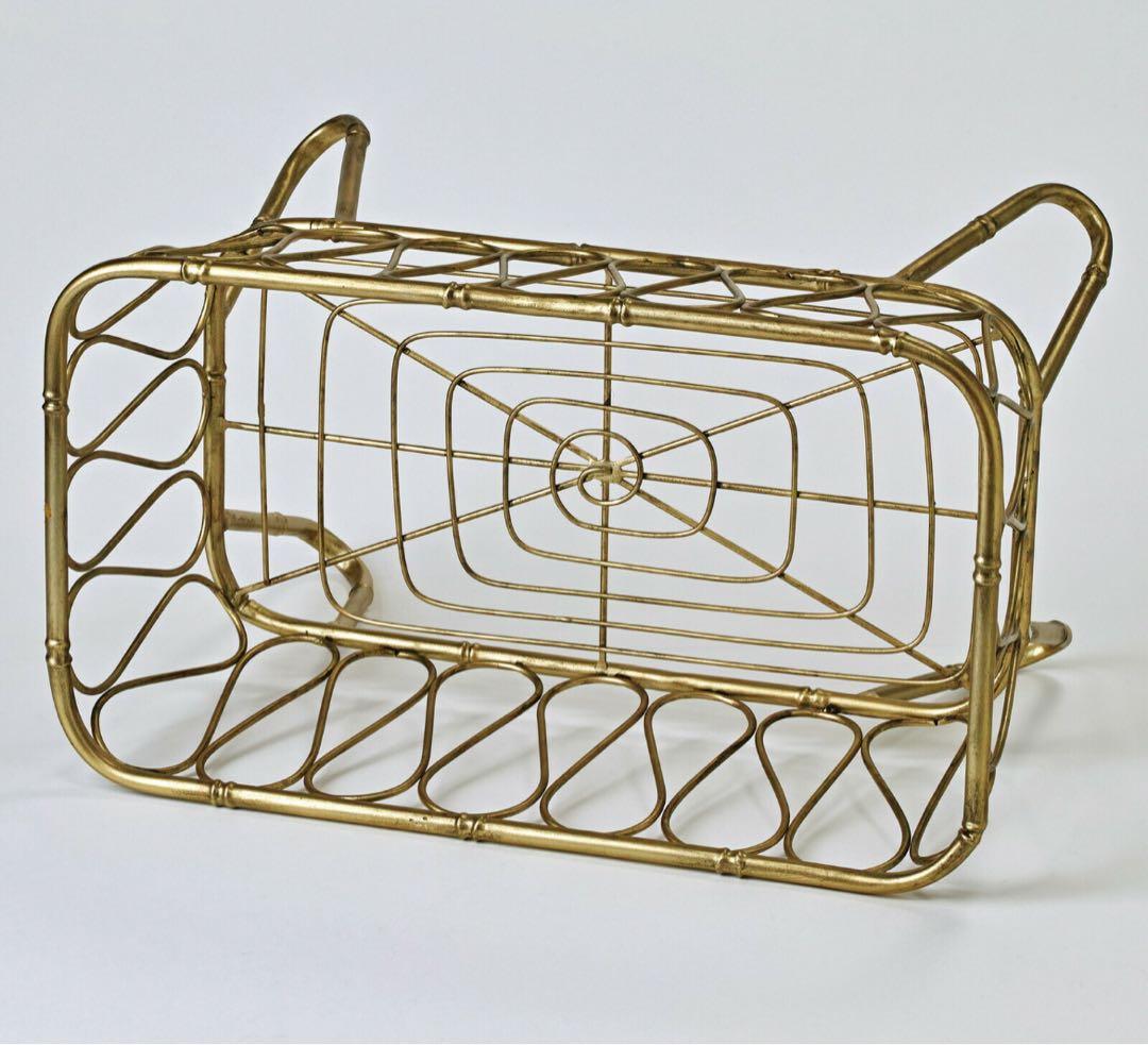 脚付きバスケット ゴールド LUXE カゴ 収納　送料込み