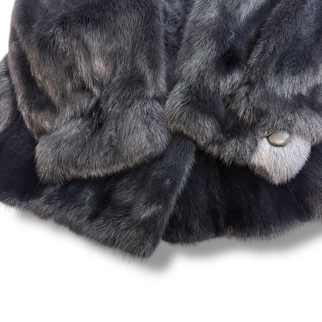 希少色 美品 サガミンク 1825 グラデーション 毛皮 リアルファーコート