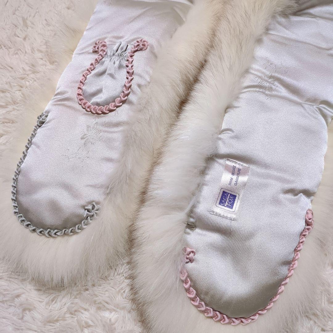 1回着用！SAGA FOX　高級フォックスファー大判ショール　成人式