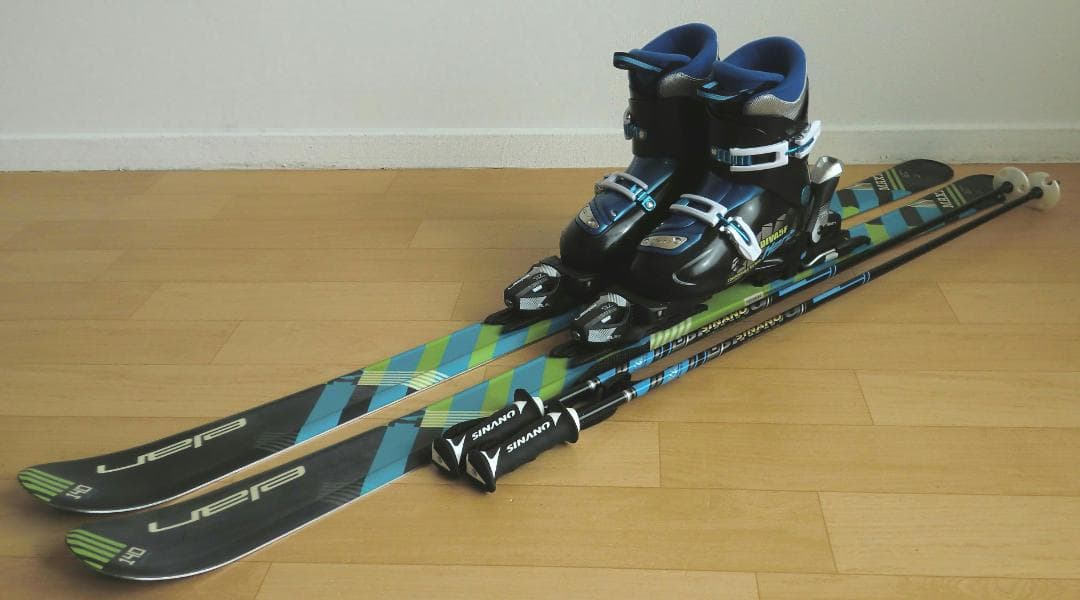 ■■送料無料■ELAN■ジュニア用スキー4点セット■板140/靴24■WAX済■