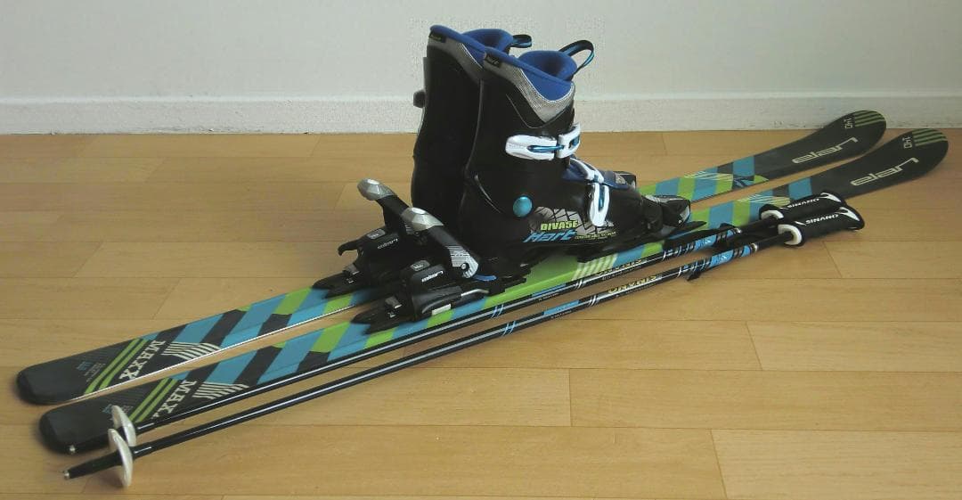 ■■送料無料■ELAN■ジュニア用スキー4点セット■板140/靴24■WAX済■