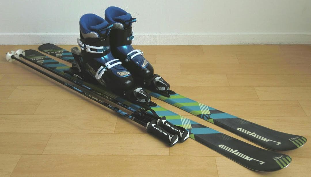 ■■送料無料■ELAN■ジュニア用スキー4点セット■板140/靴24■WAX済■