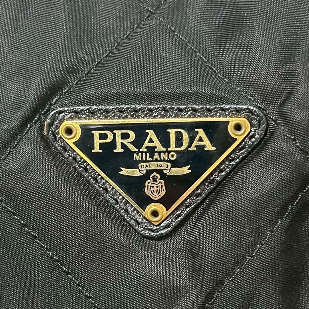 希少✨PRADA キルティング　チェーンショルダーバッグ　三角ロゴ　ブラック
