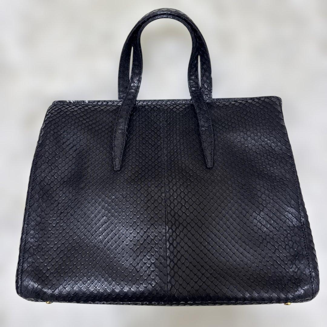 LOEWE ロエベ エキゾチックレザー トートバッグ　パイソン ブラック A4