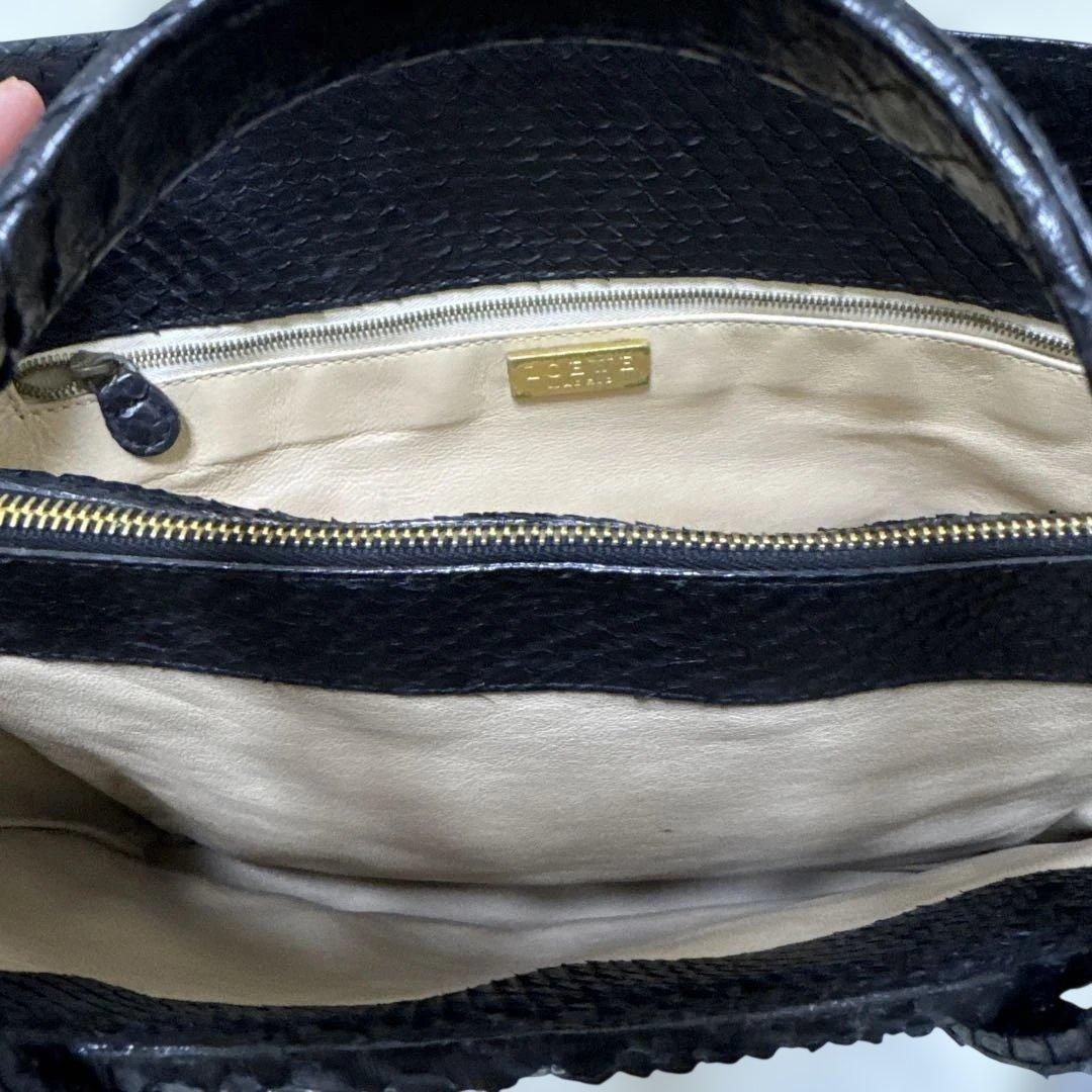 LOEWE ロエベ エキゾチックレザー トートバッグ　パイソン ブラック A4
