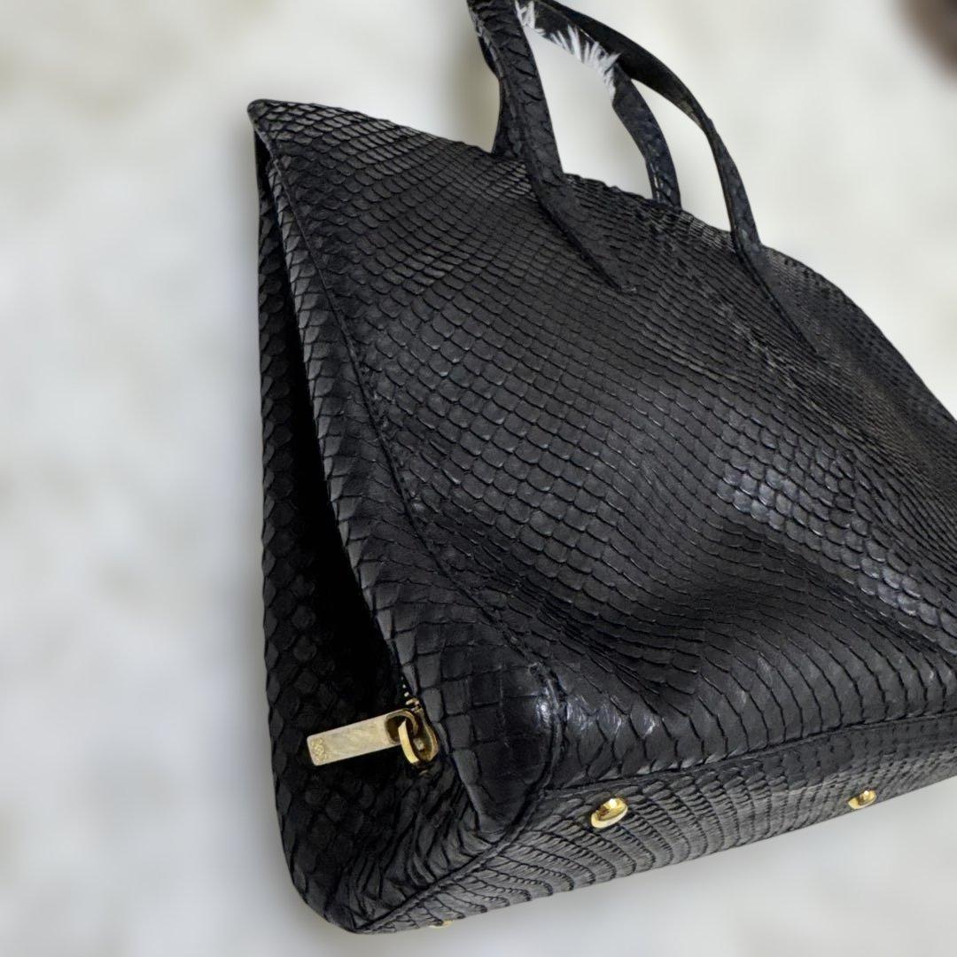 LOEWE ロエベ エキゾチックレザー トートバッグ　パイソン ブラック A4