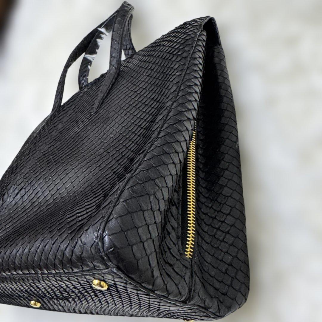 LOEWE ロエベ エキゾチックレザー トートバッグ　パイソン ブラック A4