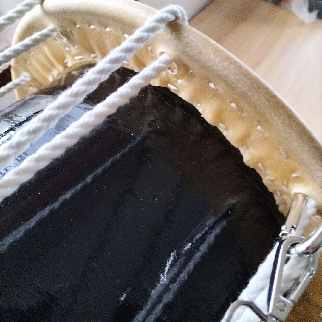 担ぎ太鼓 1.2尺締太鼓　和太鼓 天然皮革　ストラップ付き中古品⑤