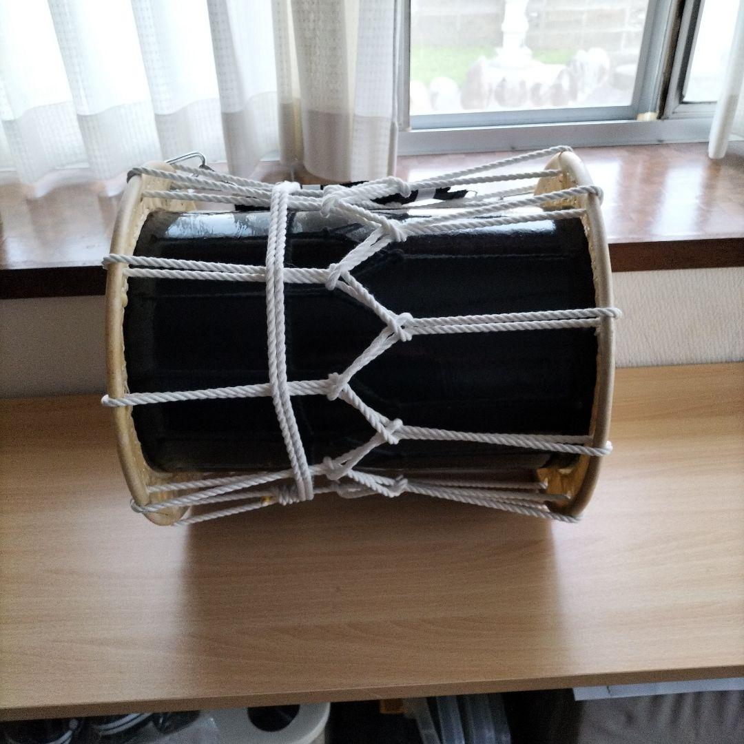 担ぎ太鼓 1.2尺締太鼓　和太鼓 天然皮革　ストラップ付き中古品⑤