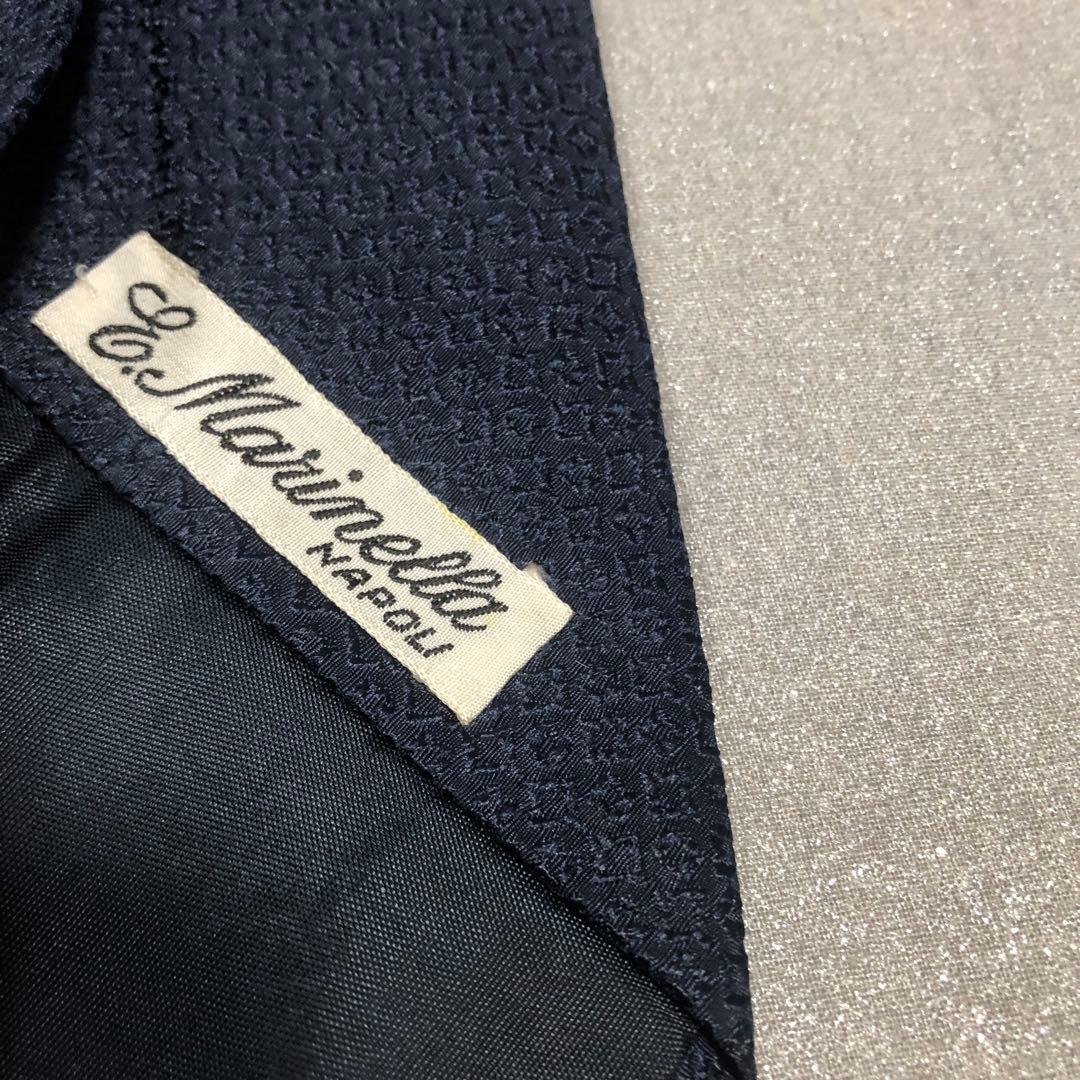【リクエスト値下未使用E. Marinella 最高級シルクタイ ダークネイビー