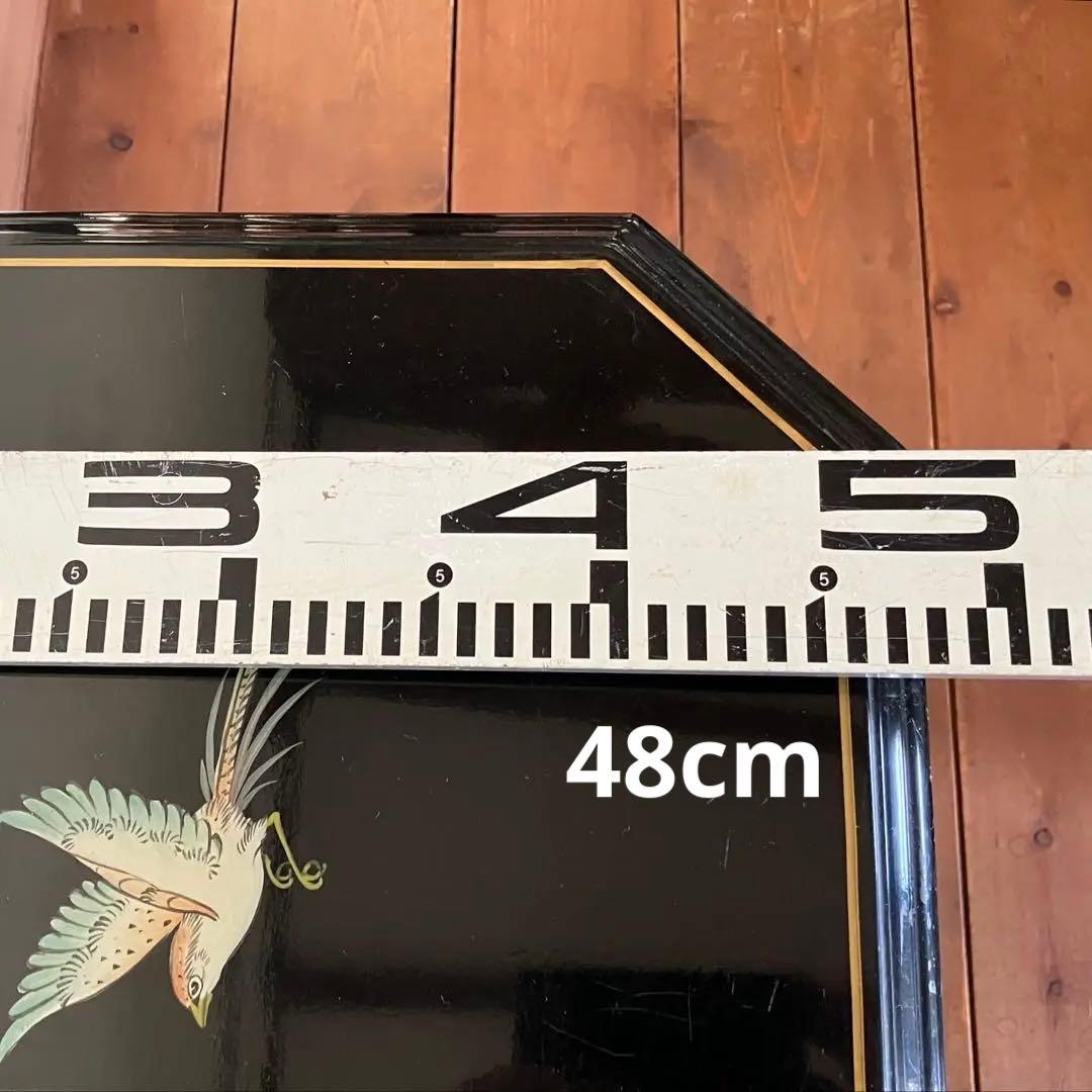 黒い花柄の木製箪笥 キャビネット ヴィンテージ 稀少 中古家具 チェスト