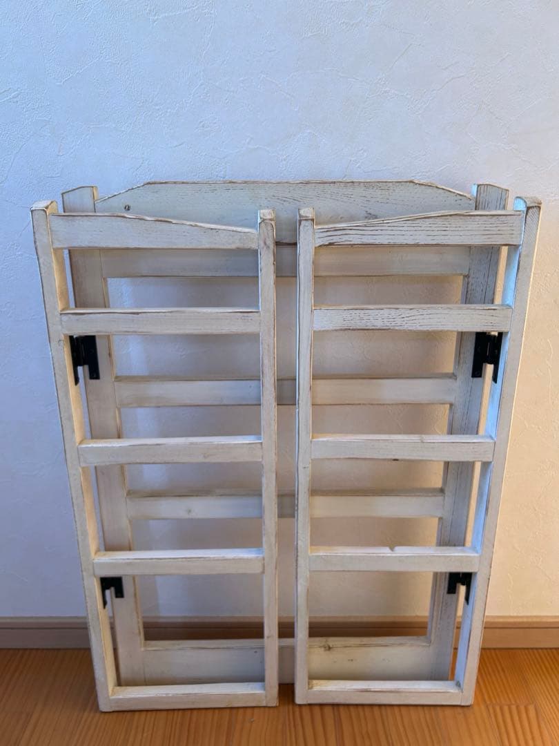 カントリー　折りたたみ木製棚　3段