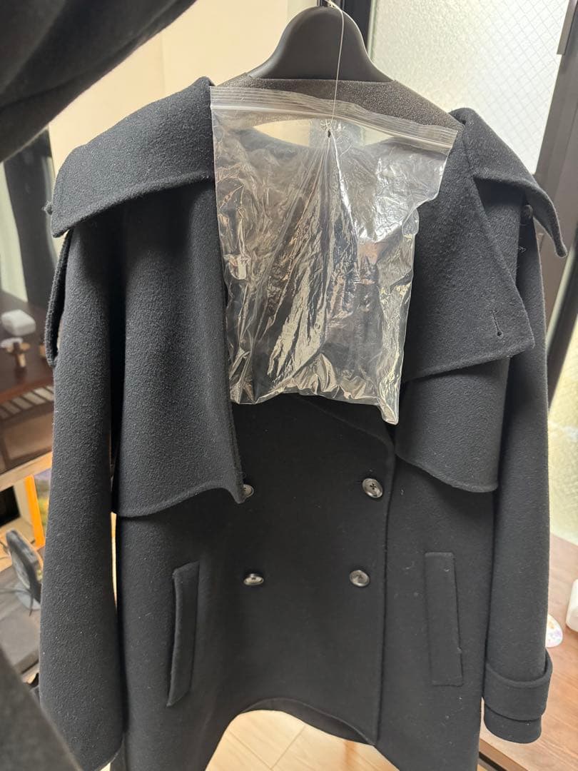 anuans リバーミドルトレンチコート　ブラック