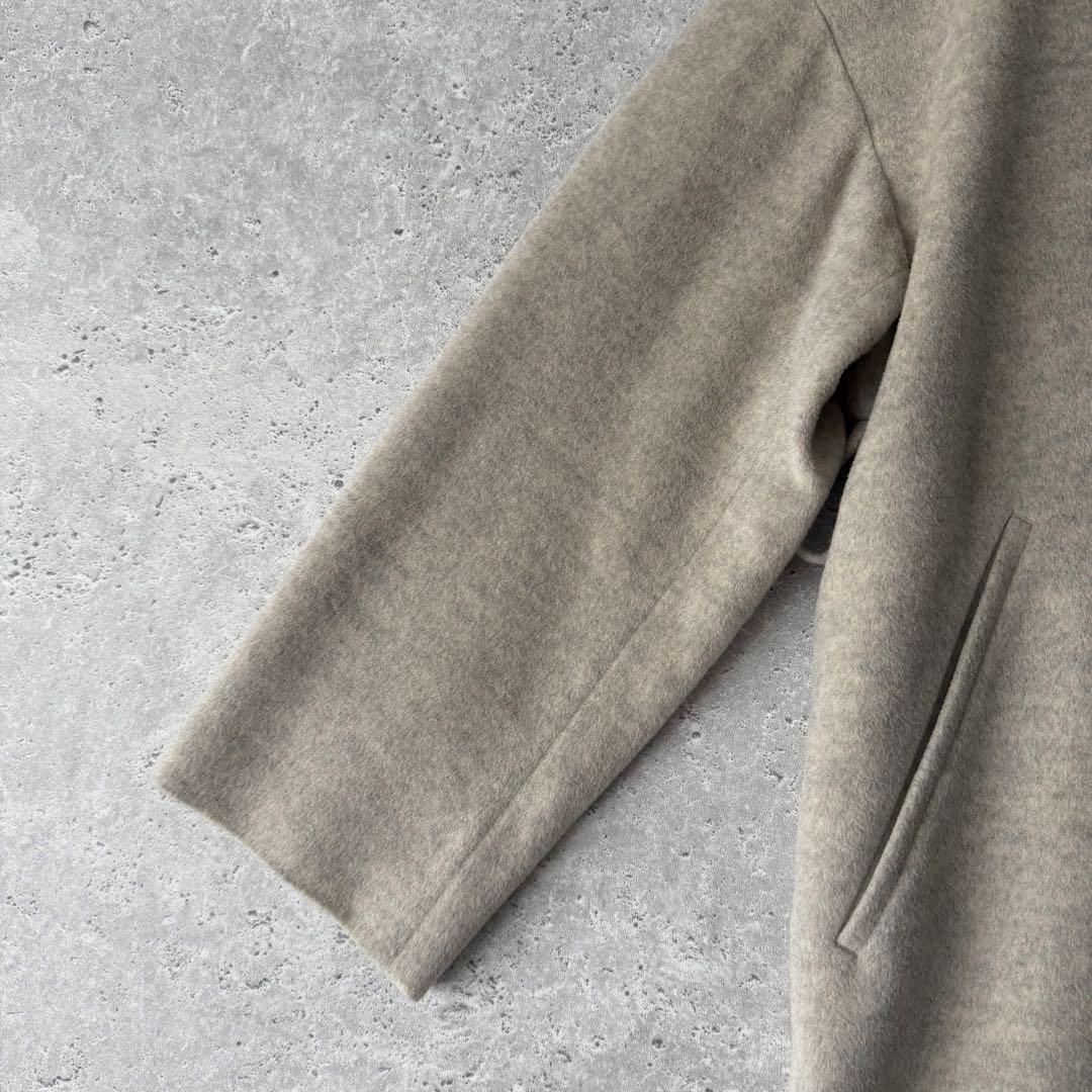 IENA ロングスリットノーカラーコート　38 ウエストベルト付