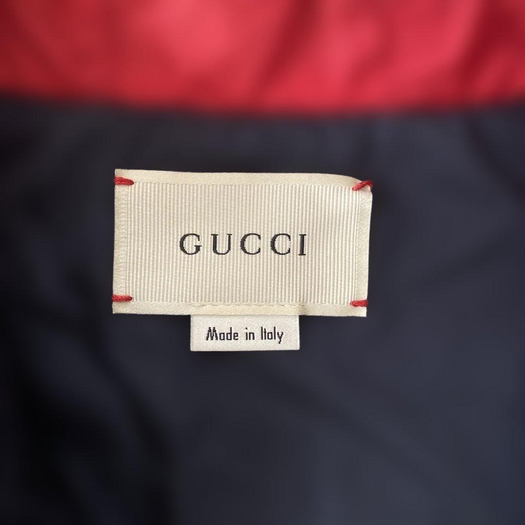 GUCCI ロゴプリントジャケット ネイビー/レッド