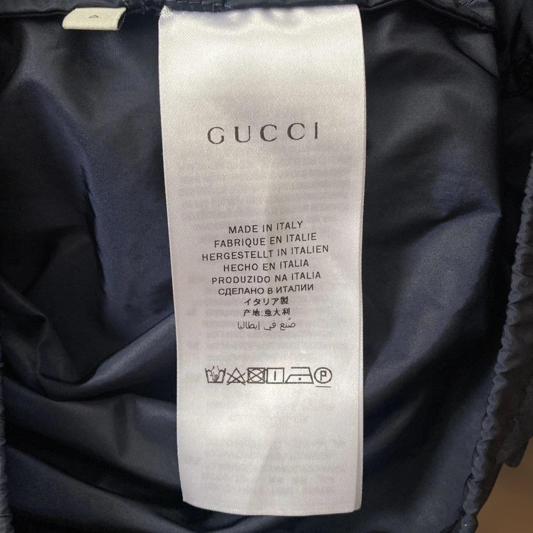 GUCCI ロゴプリントジャケット ネイビー/レッド